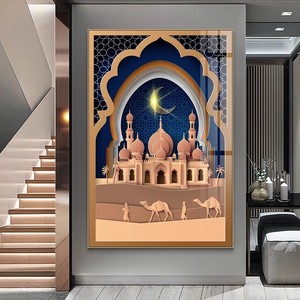 Decoración del hogar mezquita islámica arquitectura Landsc póster impresiones lienzo pintura pared arte musulmán cuadros pared musulmán Marco de imagen - Product Image 1
