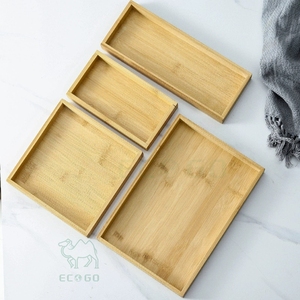 Plateau de service personnalisé en bambou naturel laqué, motif uni, qualité domestique, pour fêtes, collations, apéritifs et boissons - Product Image 4