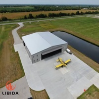 Bâtiment d'hangar d'avion en structure métallique à grande portée, construction préfabriquée personnalisée