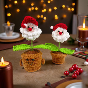 Pot de plante en crochet fait main transfrontalier, tricot créatif, 15 cm, <span class=keywords><strong>mini</strong></span> pot de Noël mignon de Chine, encourage activement les plantes - Product Image 4