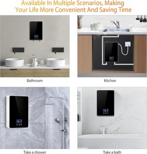 Calentador de Agua Eléctrico Instantáneo sin Tanque, Calentamiento Rápido, Carcasa de Plástico, Control Táctil LED, Resistente al Agua IPX4, Ideal para Hoteles - Product Image 6