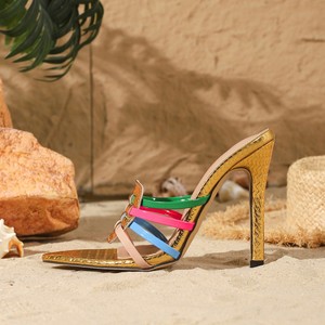 Nuevos Zapatos de Tacón para Mujer 2026, Diseño Peep Toe, Delgados, Tejidos a Color, para Desfile de Moda - Product Image 5