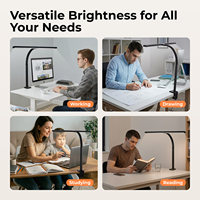 Lampe de bureau LED à pince, lumière de lecture pour la protection des yeux, pour la maison, le bureau et l'étude
