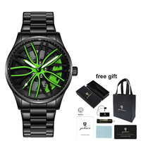 Montre-bracelet de luxe Gohuos 8901 pour homme, nouveau design inspiré des jantes de voiture, étanche, à quartz, avec boîte et sac