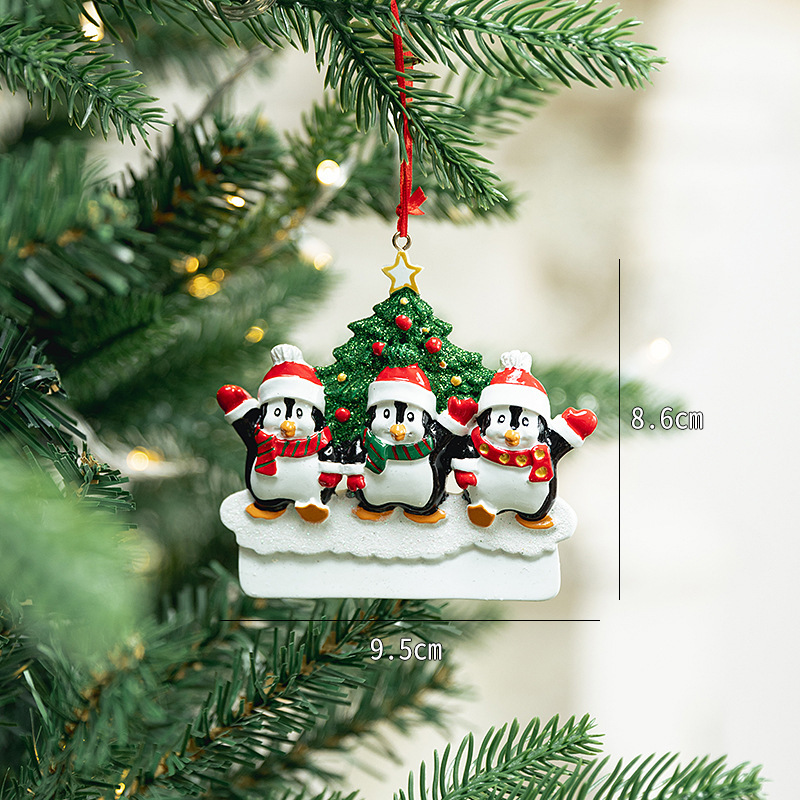3 petits pingouins - petits ornements en résine