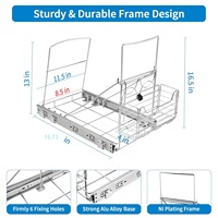 Organisateur de poubelle de cuisine coulissant en métal moderne avec étagère extractible et rangement durable