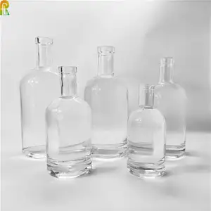 750 ml 700 ml 500 ml 375ml benutzer definierte extra Flint glasflasche mit Stopfen/Schraub verschluss für Gin Wodka Tequila Likör