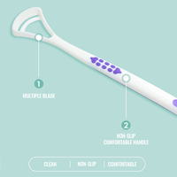 Nettoyeur de langue en silicone Grattoir de langue en plastique Produit efficace et pratique pour le nettoyage de la langue