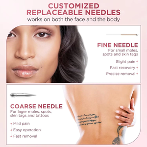 Stylo dissolvant de taupe Stylo portable rechargeable USB pour enlever les étiquettes de peau avec 9 modes d'aiguilles remplaçables à écran LCD - Product Image 6