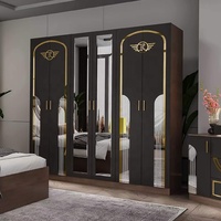 Ensemble complet de meubles de chambre à coucher 5 pièces, lit double, cadre en bois, style moderne et luxueux, taille king size, vente en gros à bas prix à Foshan
