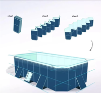 Piscine familiale pliable en PVC de 1,85 m pour enfants, 1 à 3 personnes, structure robuste, non gonflable, triple couche, anti-fuite, résistante aux UV, 145