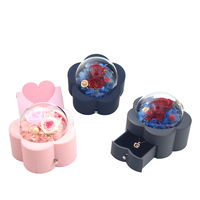 Boîte à bijoux en acrylique en forme de fleur de prunier, boîte de rangement florale élégante pour la Saint-Valentin