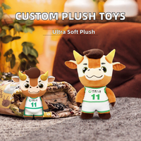 Mascotte de vache en peluche personnalisée, jouet en peluche doux, costume de personnage de dessin animé, OEM ODM pour articles promotionnels d'entreprise
