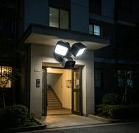 Caméra de sécurité filaire moderne à batterie avec projecteur 2600 Lumens, vision HD en direct, détection de mouvement, sirène intégrée, résistante aux intempéries
