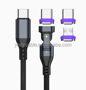 240W Nylon Braided Magnetic Charging Cable 1m/1.8m PD 240W USB C to USB C Magnetic Phone Charger Cables for Tablet/Laptop/MaBook - Product Image 1