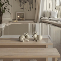 Décoration en céramique de lapin de Pâques Simple nordique bel objet décoratif pour la maison pour le printemps et Pâques