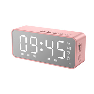 Mini-enceinte portable sans fil Bluetooth avec woofer, double <span class=keywords><strong>réveil</strong></span>, <span class=keywords><strong>radio</strong></span> FM, compatible carte micro SD, pour ordinateur, home cinéma, commande vocale - Product Image 1