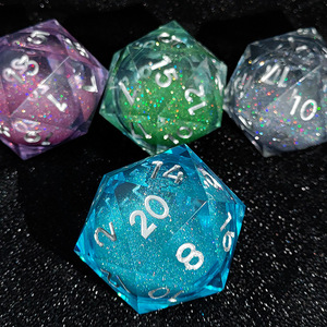Jeu de dés D20 à noyau liquide <span class=keywords><strong>super</strong></span> large de 55mm dés en acrylique à bords polyédriques à <span class=keywords><strong>20</strong></span> faces pour les joueurs du MDN - Product Image 5