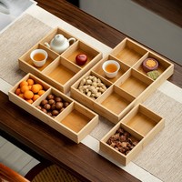 Plateau à fruits en bambou écologique à 4 compartiments, plateau à collation à 9 compartiments, plateau de service pour desserts et fruits secs