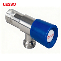 Vanne d'arrêt d'angle flangiée LESSO DN15 en acier inoxydable 304 sans plomb pour salle de bain, non toxique, pour eau froide et chaude