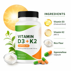 Capsules de Vitamine D3 K2 Certifiées Personnalisées 100 000 UI/g Complément Alimentaire avec Bouteilles Personnalisables pour Adultes et Nouveaux-nés - Product Image 4
