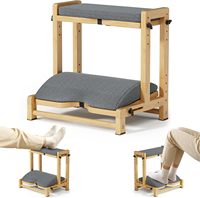 Repose-pieds en bambou réglable à double niveau avec 4 hauteurs, repose-pieds ergonomique pour bureau avec coussin, couleur personnalisable pour le bureau