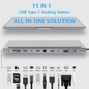 Xput 11 в 1 USB 3,1 USB C Type-C на USB 3,0 адаптер док-станция 11 в 1 с HDMI-совместимым RJ45 Ethernet - Product Image 2