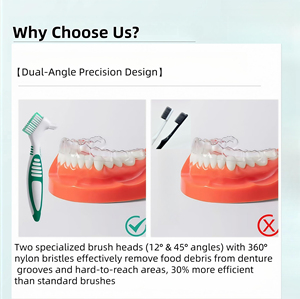 Brosse de nettoyage pour prothèses dentaires, quatre couleurs, petite taille, pour rétention et nettoyage des dents artificielles, en stock usine, prix abordable - Product Image 4