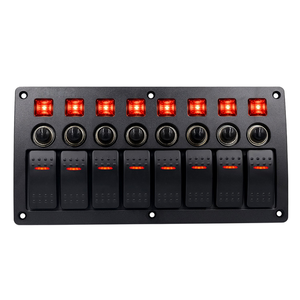 Bảng Công Tắc Rocker 8 Gang Cho Thuyền Bảng Công Tắc Hàng Hải Chống Nước Bảng Công Tắc Bằng Nhôm 12V Bật/Tắt Với Bộ Ngắt Mạch - Product Image 1