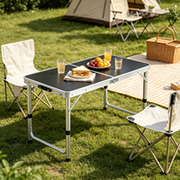 Table de repas rectangulaire moderne pour cour extérieure, pliable, réglable en hauteur, en alliage d'aluminium, durable, légère, mobilier, garantie 5 ans