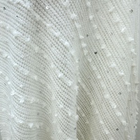 Dentelle en mohair tricotée à sequins, garniture scintillante perlée, tissu en mohair pour accessoires de vêtements DIY, idéal pour robes de soirée et robes de mariée