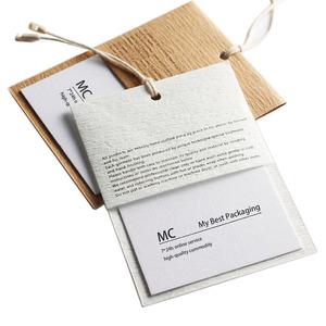 Custom Design 2 Layers Price clothes envelope  hang tags for clothes custom wig  Printed Logo Swing Label tag - Product Image 1