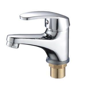Grifo de lavabo monomando cromado con válvula cerámica, montaje en cubierta, caudal de 2 GPM - Product Image 1