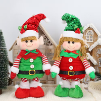 Poupée elfe en peluche de Noël, ornements faits main en coton, style nordique, garçons et filles coquins, décoration intérieure pour la maison, jolie