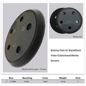 5 Zoll 5 Loch <span class=keywords><strong>3</strong></span> Flaschen Klett verschluss Stütz kissen Ersatz Gummi Schleif scheiben schleifer Sicherungs platte zum Polieren von Schleif maschinen - Product Image 4