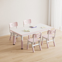 Ensemble bureau et chaise pour enfants, adapté pour la maternelle, table de peinture en plastique réglable pour bébé, table de jeu, table d'apprentissage
