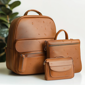 Bolsa de pañales de maternidad al aire libre de viaje personalizada de lujo momia de cuero vegano <span class=keywords><strong>3</strong></span> <span class=keywords><strong>en</strong></span> <span class=keywords><strong>1</strong></span> Conjunto de pañales para bebé <span class=keywords><strong>mochila</strong></span> con cambiador - Product Image 2