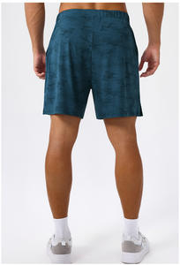 Short d'entraînement de course et de fitness à séchage rapide élastique imprimé température fraîche d'été pour homme - Product Image 3