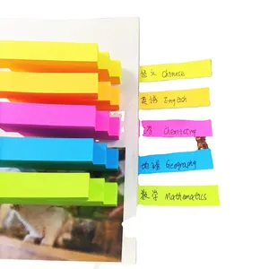 Fluorescent 5-color index 76*16MM bar Office classification label 600 pages of color sticky notes