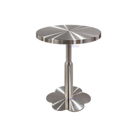 Pied de table décoratif en acier inoxydable brossé au design moderne pour restaurant