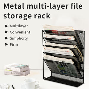 Organisateur mural à 5 pochettes, en métal, pour classeurs, <span class=keywords><strong>dossiers</strong></span>, magazines, courrier, étagère de rangement pour le bureau et la maison - Product Image 6