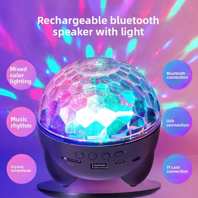 New Starry Sky Projection Crystal RGB Magic Ball KTV Party Atmosphere Speaker Light Rechargeable for Lamp