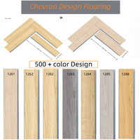 Planches de sol en PVC Chevron Click imperméables de luxe OEM, sol en vinyle en os de poisson Unilin, revêtement de sol en vinyle SPC en chevrons pour chambre à coucher