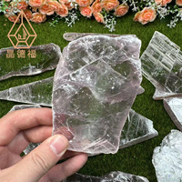 Plaque de sélénite rose Kindfull, cristal de sélénite rose de haute qualité, tranche de sélénite rose pour cadeau