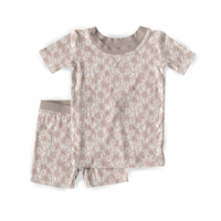 Pyjamas en bambou personnalisés imprimés, 95% bambou, 5% élasthanne, bébé enfant, 2 pièces, manches courtes, pantalon, pyjama, vêtements de nuit, ensembles de pyjamas pour enfants