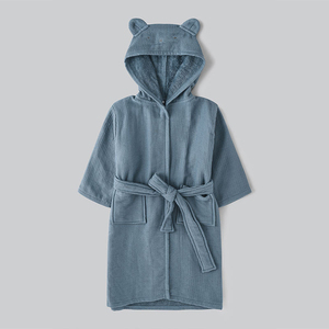Nuovo Morbido <span class=keywords><strong>Accappatoio</strong></span> con Cappuccio per Bambini 100% <span class=keywords><strong>Cotone</strong></span>, Motivo Animale, Traspirante, Manica Lunga, Pigiama Autunnale per Ragazzi e Ragazze - Product Image 5