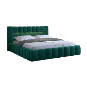 Cama otomana de terciopelo de 4 pies, elevador de Gas hidráulico, almacenamiento, tapizado, marco de cama doble, cabecera alta - Product Image 5