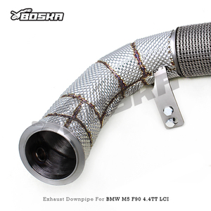 Tubo de Escape de Flujo Libre Personalizado BOSKA, Pulido a Espejo, Universal para M5/M6 F90 LCI 4.4TT 2018-2024, Acero Inoxidable de 1.5mm de Espesor, Resistente al Calor - Product Image 3