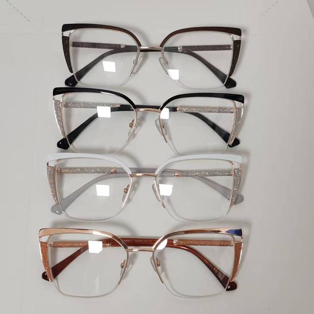 Female Cat Eye Metal Optical Frames High Quality Fashion Eyeglasses Frames Mixed Stock Clearance Durable Light Weight for Women