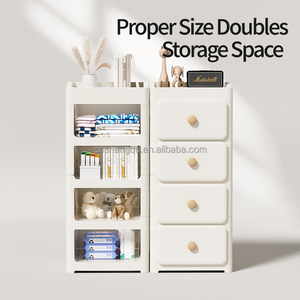 VSUCH Commode à tiroirs modulaire empilable <span class=keywords><strong>en</strong></span> plastique, organisateur de rangement DIY à assembler pour vêtements de bébé, jouets d'enfants et articles divers du quotidien - Product Image 2